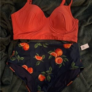Old Navy Oranges Bikini Set Size 2X / XXL